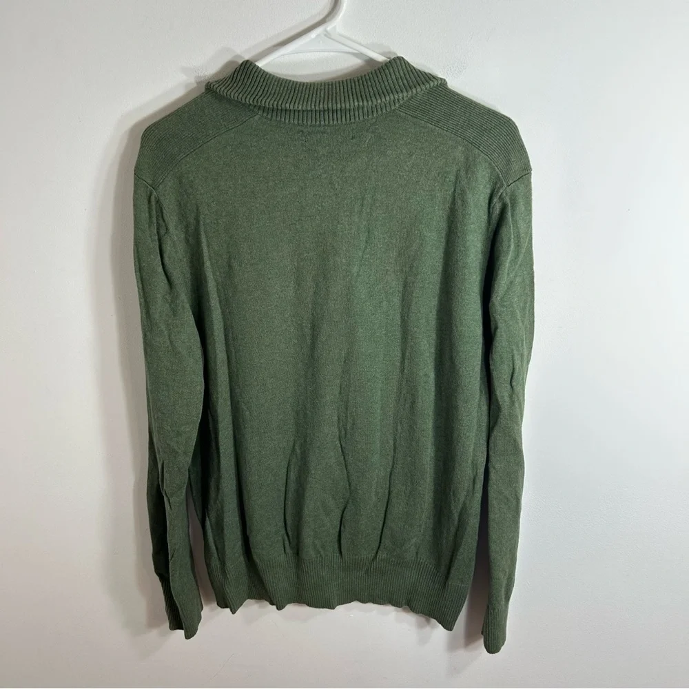 Banana Republic Cotton Cashmere Green Sweater Large Zip Neck Men’s